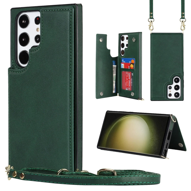 Cross-body Square Double Buckle Flip Card Bag TPU+PU Case, For Samsung Galaxy S23 5G, For Samsung Galaxy S23+ 5G, For Samsung Galaxy S23 Ultra 5G