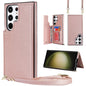 Cross-body Square Double Buckle Flip Card Bag TPU+PU Case, For Samsung Galaxy S23 5G, For Samsung Galaxy S23+ 5G, For Samsung Galaxy S23 Ultra 5G
