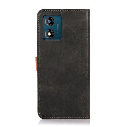 KHAZNEH Dual-color Cowhide Texture Flip Leather Phone Case