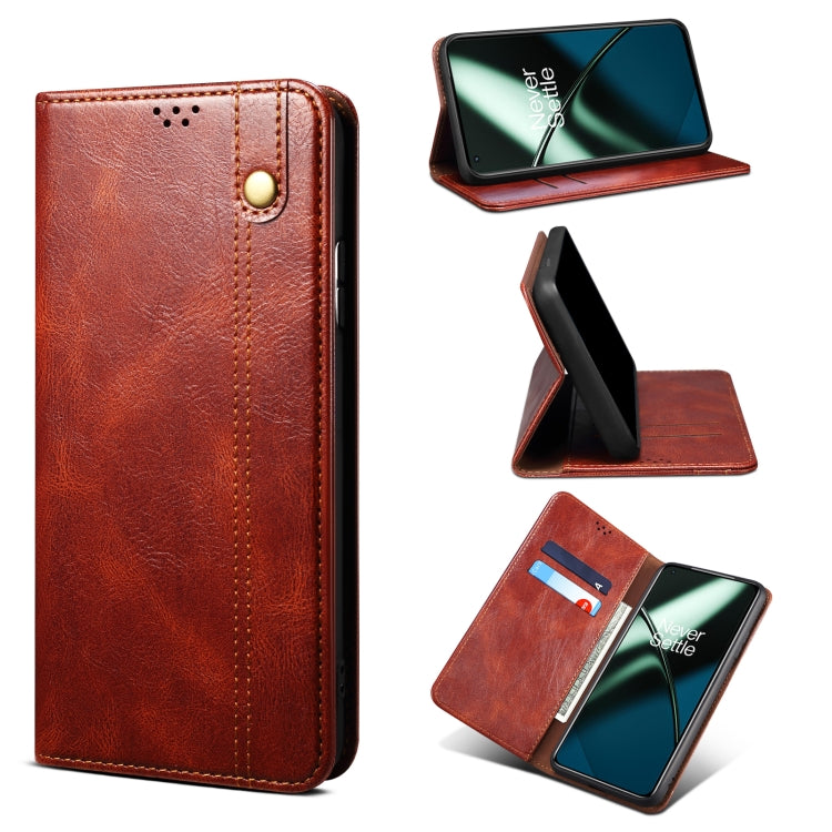 Oil Wax Crazy Horse Texture Leather Phone Case