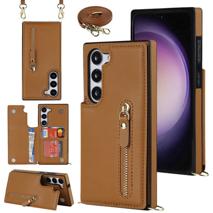 Cross-body Zipper Square Phone Case, For Samsung Galaxy S23 5G, For Samsung Galaxy S23+ 5G, For Samsung Galaxy S23 Ultra 5G
