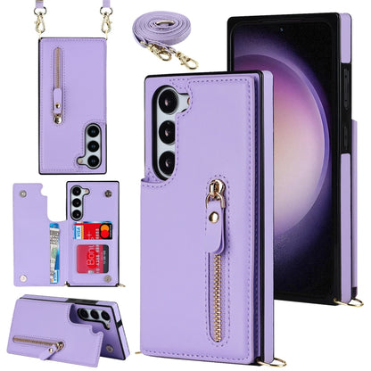 Cross-body Zipper Square Phone Case, For Samsung Galaxy S23 5G, For Samsung Galaxy S23+ 5G, For Samsung Galaxy S23 Ultra 5G