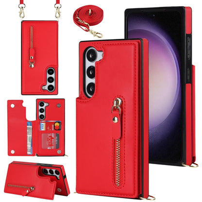 Cross-body Zipper Square Phone Case, For Samsung Galaxy S23 5G, For Samsung Galaxy S23+ 5G, For Samsung Galaxy S23 Ultra 5G