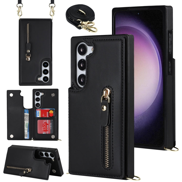 Cross-body Zipper Square Phone Case, For Samsung Galaxy S23 5G, For Samsung Galaxy S23+ 5G, For Samsung Galaxy S23 Ultra 5G