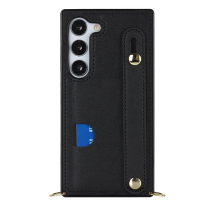 Cross-body Wristband Holder Square Phone Case, For Samsung Galaxy S23 5G, For Samsung Galaxy S23+ 5G, For Samsung Galaxy S23 Ultra 5G