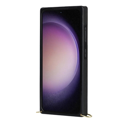 Cross-body Wristband Holder Square Phone Case, For Samsung Galaxy S23 5G, For Samsung Galaxy S23+ 5G, For Samsung Galaxy S23 Ultra 5G