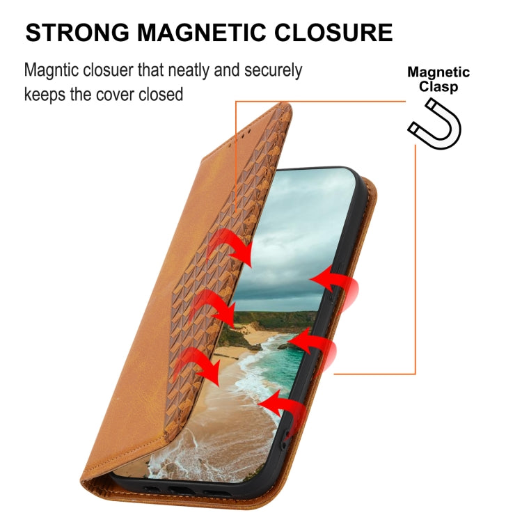 Cubic Grid Calf Texture Magnetic Closure Leather Phone Case, For Google Pixel 7A