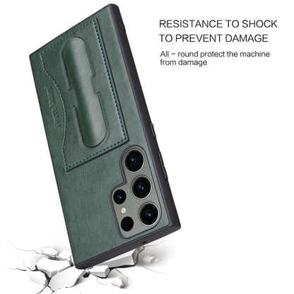 Fierre Shann Full Coverage Protective Leather Phone Case, For Samsung Galaxy S23+ 5G, For Samsung Galaxy S23 Ultra 5G