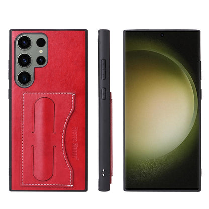 Fierre Shann Full Coverage Protective Leather Phone Case, For Samsung Galaxy S23+ 5G, For Samsung Galaxy S23 Ultra 5G