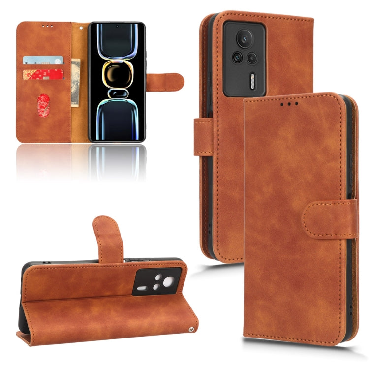 Skin Feel Magnetic Flip Leather Phone Case