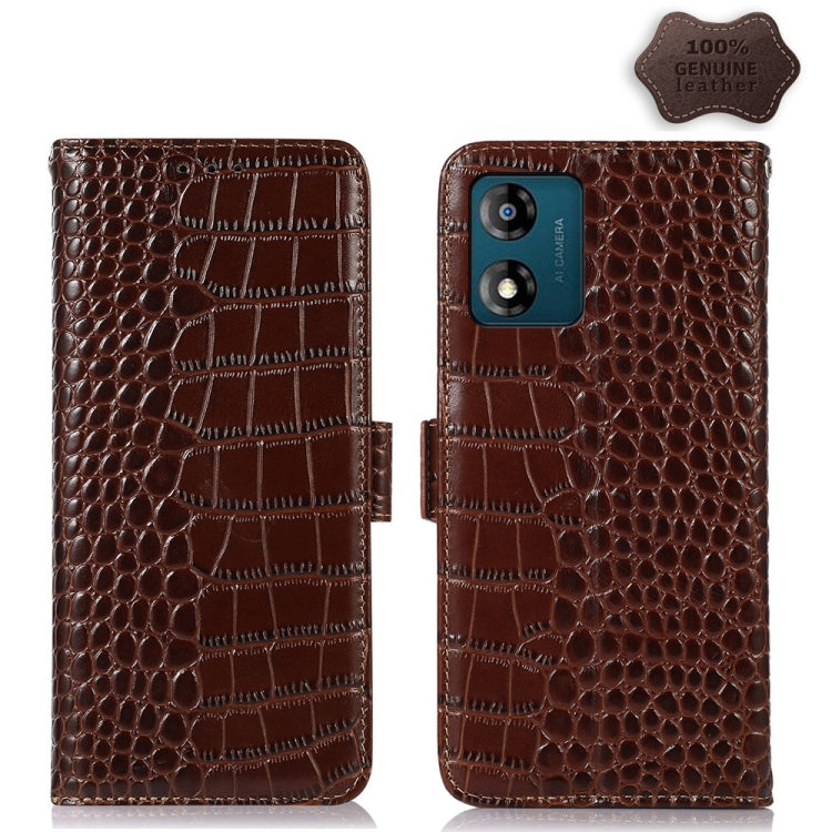 Crocodile Top Layer Cowhide RFID Leather Phone Case