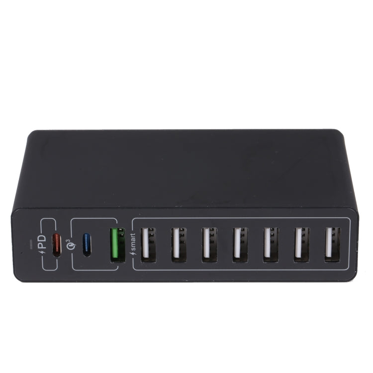 10 in 1 65W QC3.0 USB Smart Fast Charger, US Plug, UK Plug, AU Plug