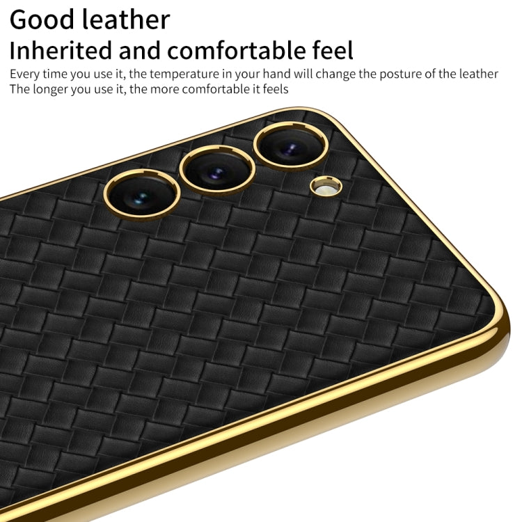 GKK Weave Texture Electroplating PU Protective Phone Case