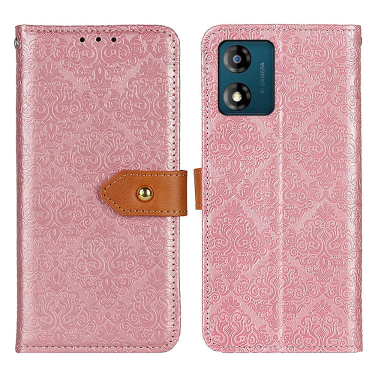 European Floral Embossed Flip Leather Phone Case