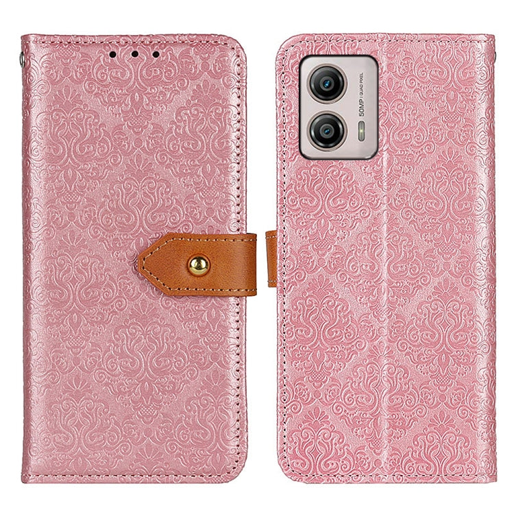 European Floral Embossed Flip Leather Phone Case