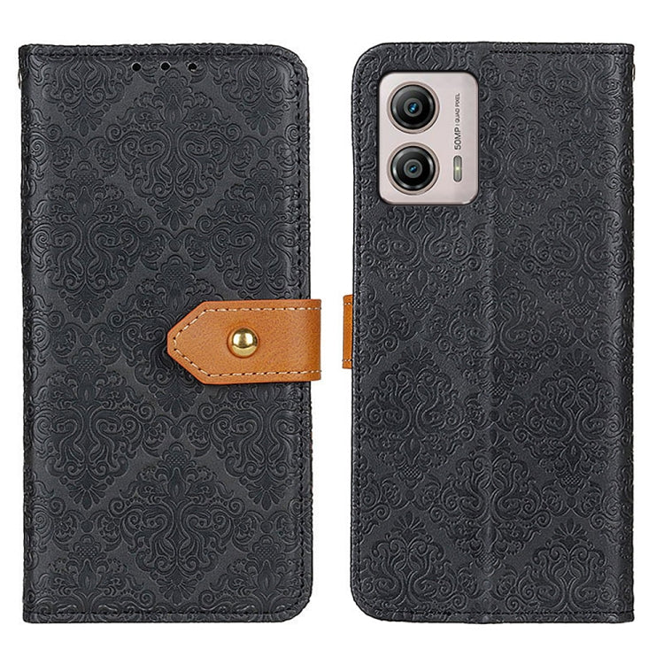 European Floral Embossed Flip Leather Phone Case