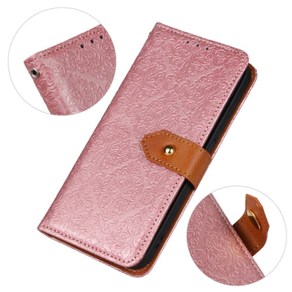 European Floral Embossed Flip Leather Phone Case