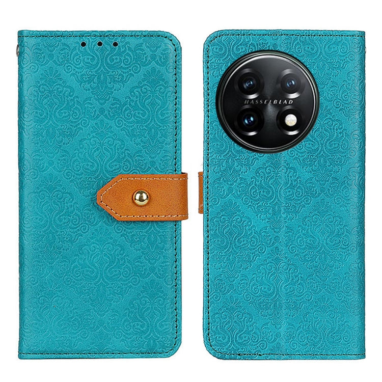 European Floral Embossed Flip Leather Phone Case