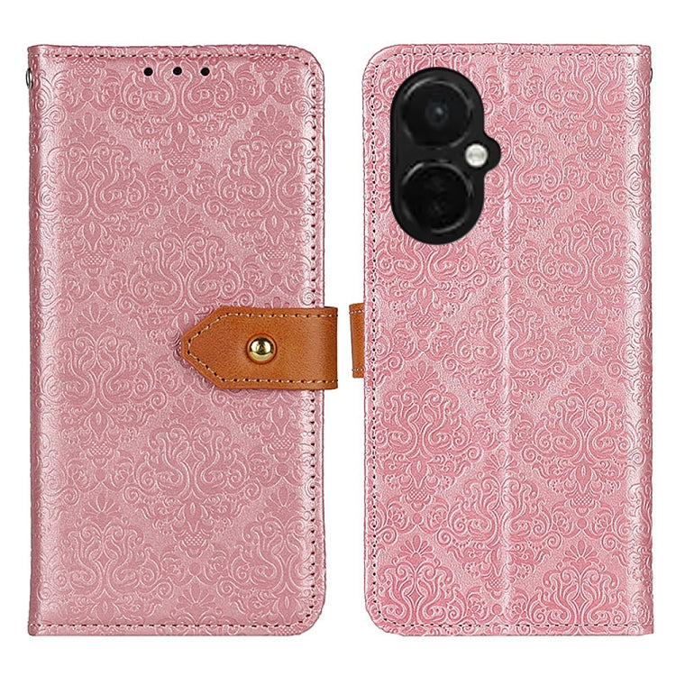 European Floral Embossed Flip Leather Phone Case