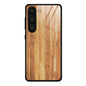 For Samsung Galaxy S23 5G Wood Grain Glass Phone Case