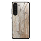 For Samsung Galaxy S23 5G Wood Grain Glass Phone Case