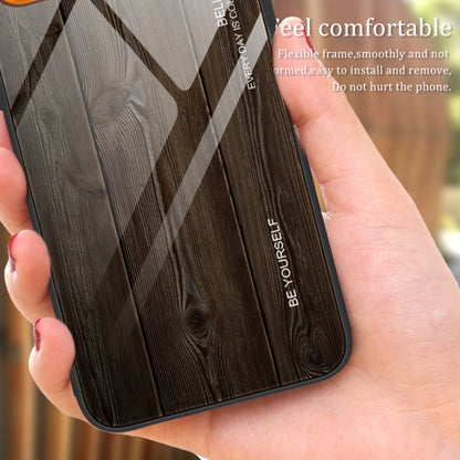 For Samsung Galaxy S23 5G Wood Grain Glass Phone Case