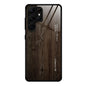 For Samsung Galaxy S23 Ultra 5G Wood Grain Glass Phone Case