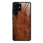 For Samsung Galaxy S23 Ultra 5G Wood Grain Glass Phone Case