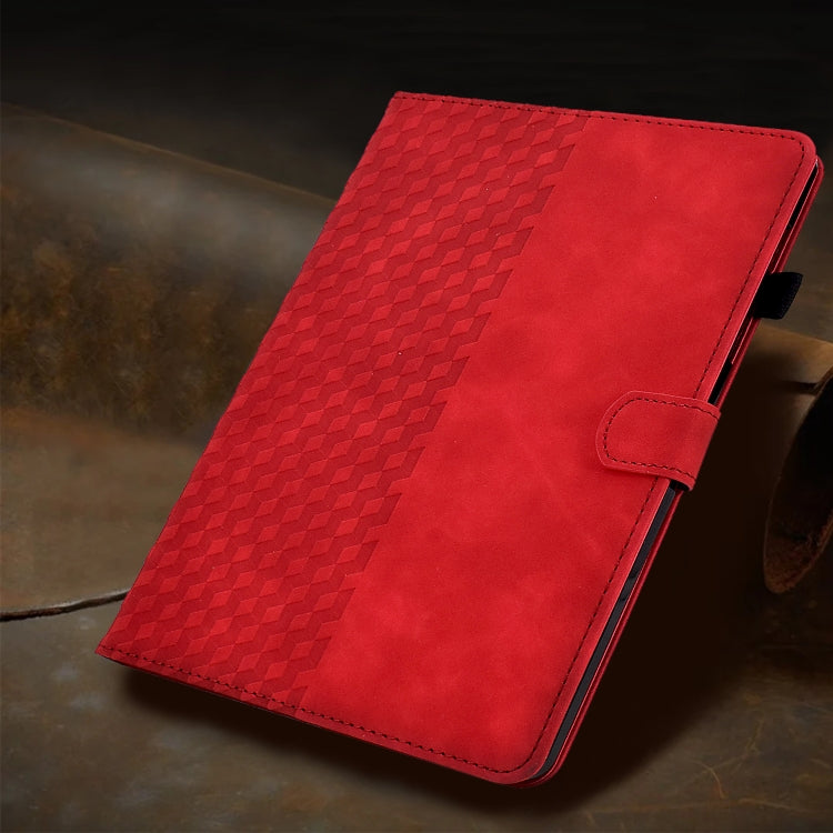 For Samsung Galaxy Tab S7 T870 / S8 X700 Rhombus Embossed Leather Smart Tablet Case