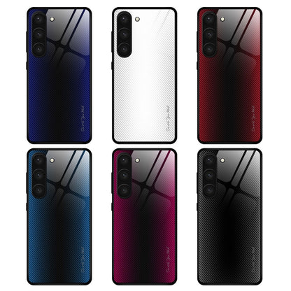 For Samsung Galaxy S23+ 5G Texture Gradient Glass TPU Phone Case