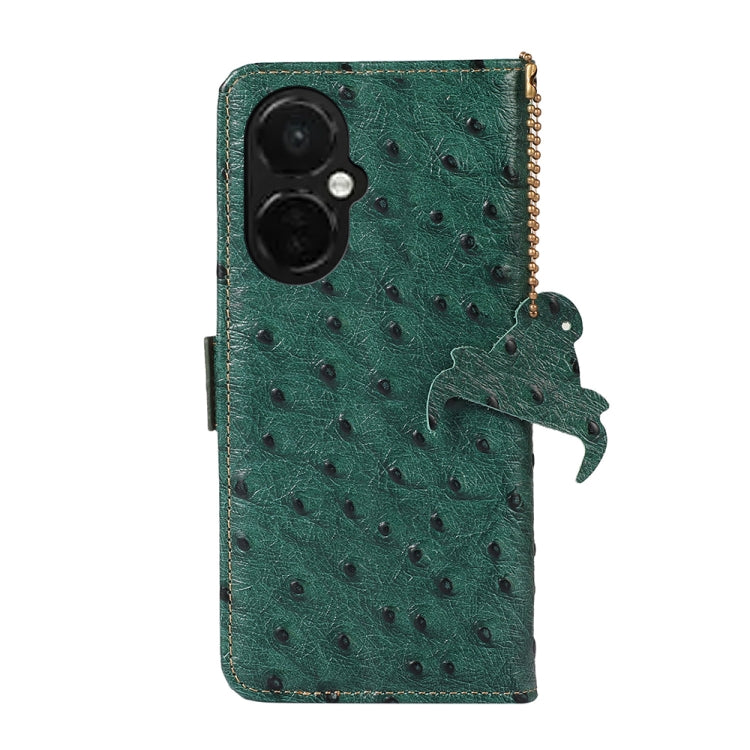 For OnePlus Nord CE 3 Lite Ostrich Pattern Genuine Leather RFID Phone Case, For OnePlus Nord CE 3 Lite