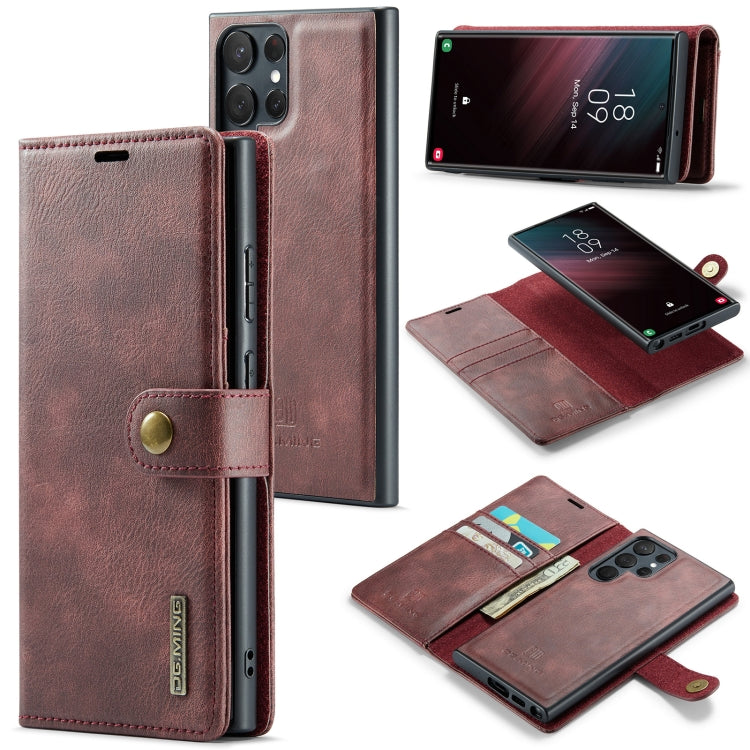 DG.MING Crazy Horse Texture Detachable Magnetic Leather Case