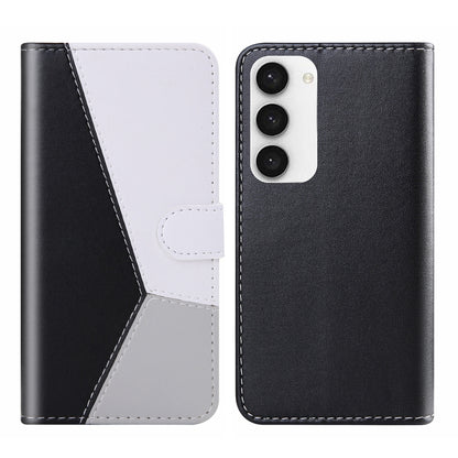 Tricolor Stitching Flip Leather Phone Case