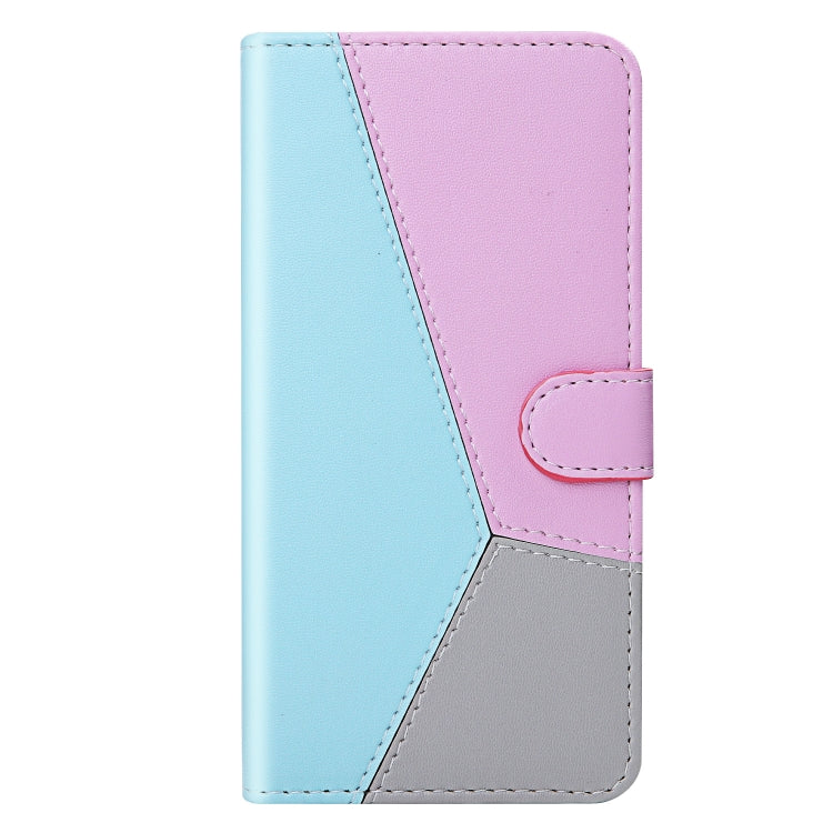 Tricolor Stitching Flip Leather Phone Case