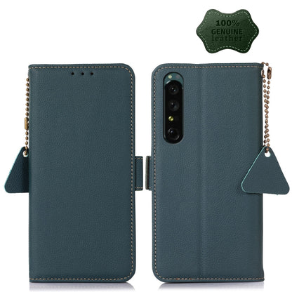 Side-Magnetic TJ Genuine Leather RFID Phone Case, For Sony Xperia 1 IV, For Sony Xperia 10 IV