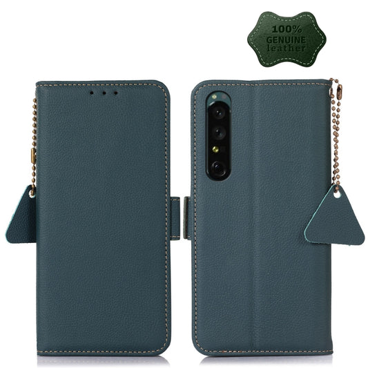 Side-Magnetic TJ Genuine Leather RFID Phone Case, For Sony Xperia 1 IV, For Sony Xperia 10 IV