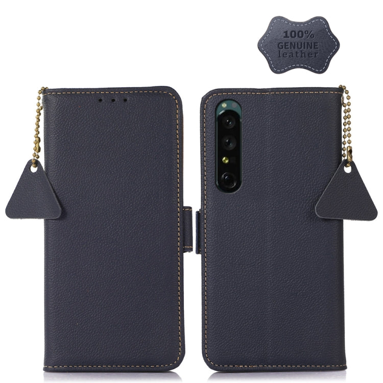 Side-Magnetic TJ Genuine Leather RFID Phone Case, For Sony Xperia 1 IV, For Sony Xperia 10 IV