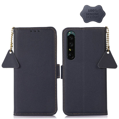 Side-Magnetic TJ Genuine Leather RFID Phone Case, For Sony Xperia 1 IV, For Sony Xperia 10 IV