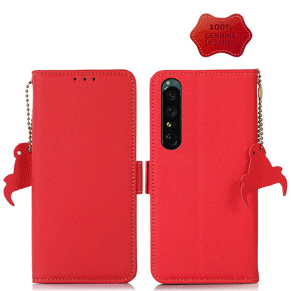 Side-Magnetic TJ Genuine Leather RFID Phone Case, For Sony Xperia 1 IV, For Sony Xperia 10 IV