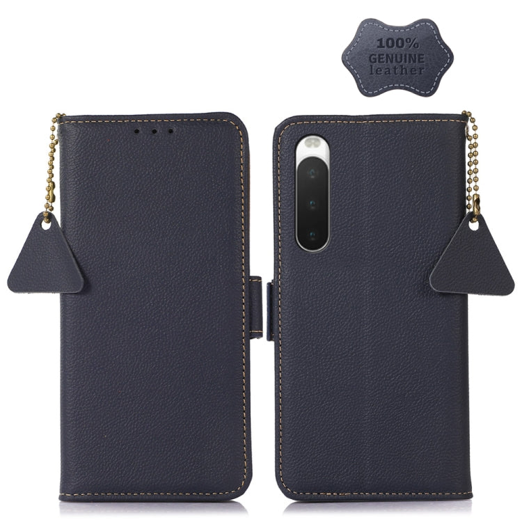 Side-Magnetic TJ Genuine Leather RFID Phone Case, For Sony Xperia 1 IV, For Sony Xperia 10 IV