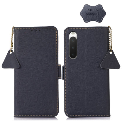Side-Magnetic TJ Genuine Leather RFID Phone Case, For Sony Xperia 1 IV, For Sony Xperia 10 IV