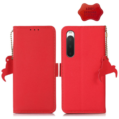 Side-Magnetic TJ Genuine Leather RFID Phone Case, For Sony Xperia 1 IV, For Sony Xperia 10 IV