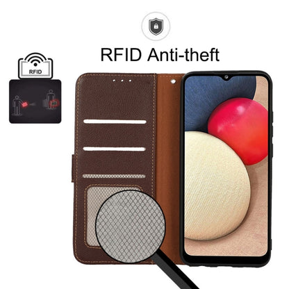 KHAZNEH Litchi Texture Leather RFID Phone Case
