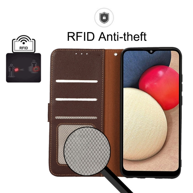 KHAZNEH Litchi Texture Leather RFID Phone Case