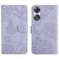 HT03 Skin Feel Butterfly Embossed Flip Leather Phone Case