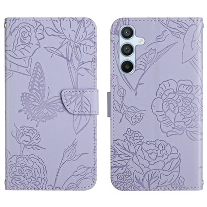 HT03 Skin Feel Butterfly Embossed Flip Leather Phone Case