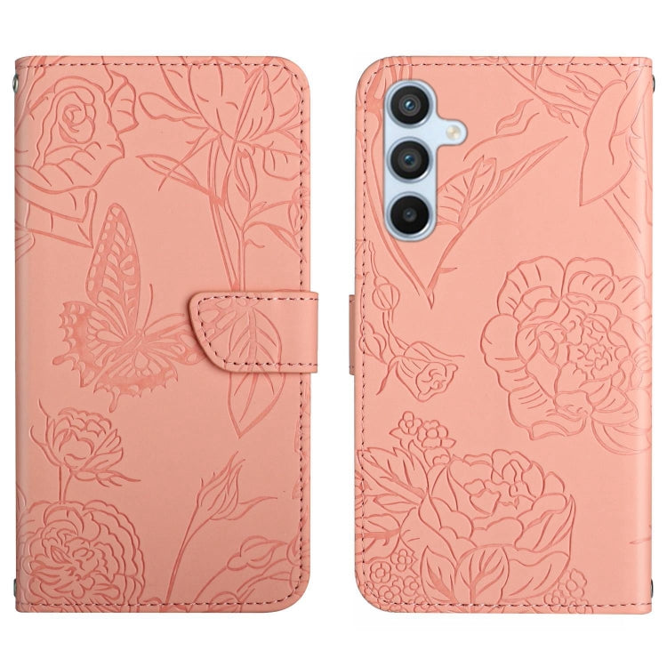 HT03 Skin Feel Butterfly Embossed Flip Leather Phone Case