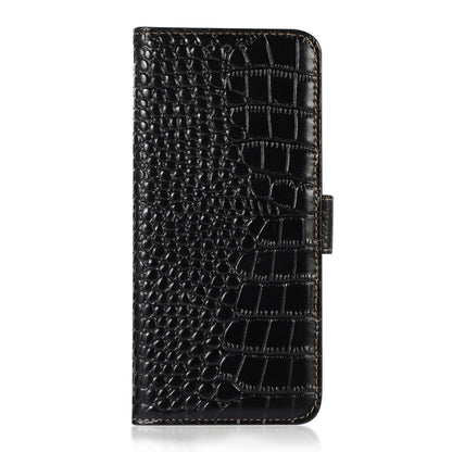 Crocodile Top Layer Cowhide Leather Phone Case, For OnePlus Ace 2 5G, For Xiaomi Redmi 12C / 11A