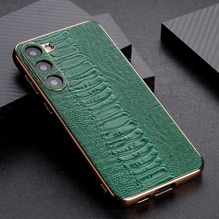Genuine Leather Weilai Series Nano Electroplating Phone Case, For Samsung Galaxy S23 5G, For Samsung Galaxy S23+ 5G, For Samsung Galaxy S23 Ultra 5G