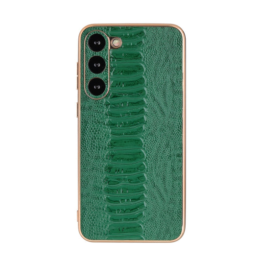 Genuine Leather Weilai Series Nano Electroplating Phone Case, For Samsung Galaxy S23 5G, For Samsung Galaxy S23+ 5G, For Samsung Galaxy S23 Ultra 5G